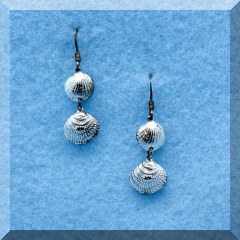 J17. Sterling silver seashell earrings - $14 